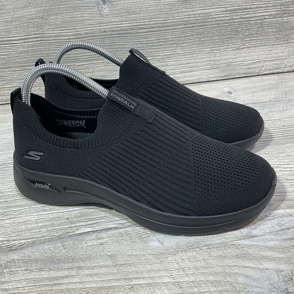 Skechers Go Walk Arch Fit Iconic Slip On Shoes Womens 7.5W Black Sneaker 124409W